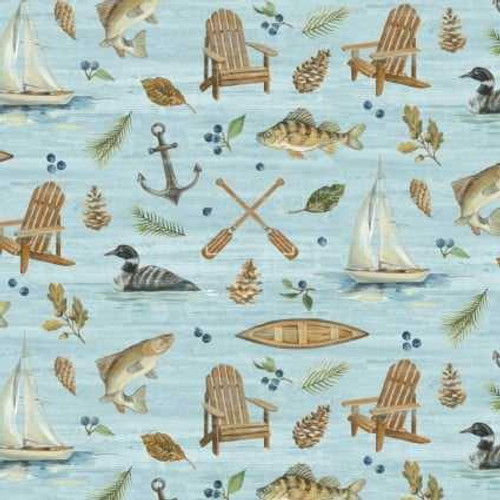  David Textiles Fabric - Lakeside Retreat Toss 
