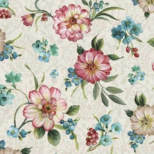  David Textiles Fabric - Peacock Floral 